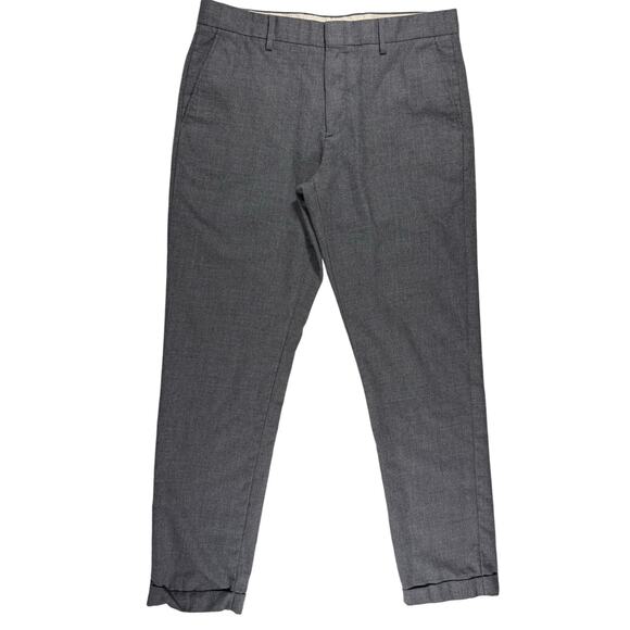 J.CREW Men Pants Size 34x34 Bowery Straight Fit Wool Folded Hem Flat Front - Picture 1 of 8